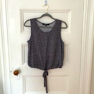 Blue floral tank blouse